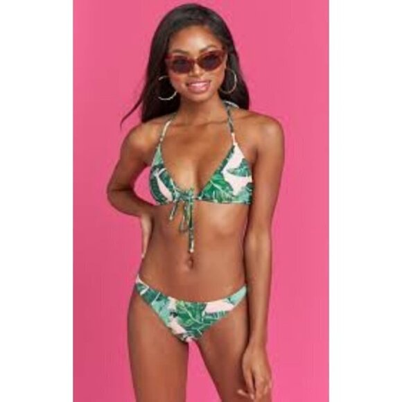 💕SHOW ME YOUR MUMU💕 Santorini Tie Top ~ Beverly Barbie Leaf Print XS NWT - Picture 3 of 8